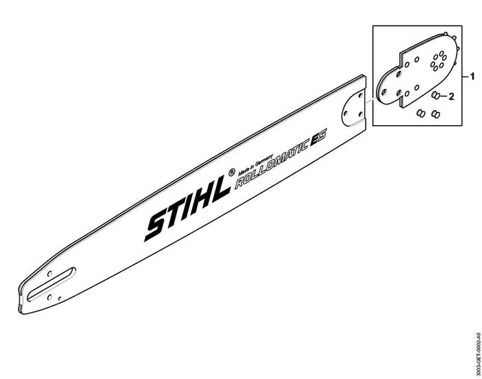 STIHL 0000-974-0503 Senkniet positie 2 technische tekening