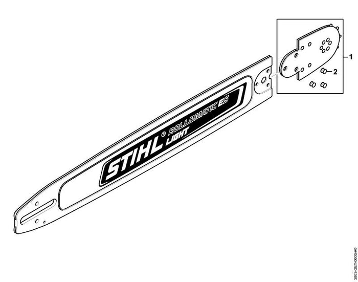 STIHL 3003-000-2221 Light X | 50cm/20" | 3/8" | 1,3mm/.050" positie -1 technische tekening