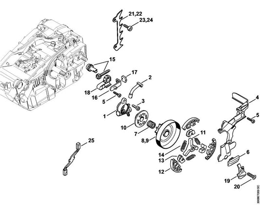 STIHL 0000-893-5904 Anschlagleiste positie 25 technische tekening
