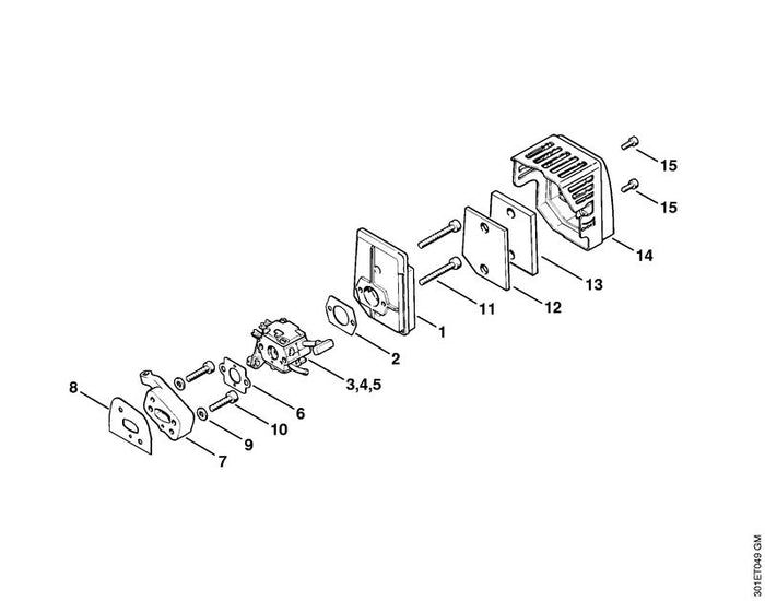 STIHL 4126-120-0610 Vergaser WT-45A positie 4 technische tekening