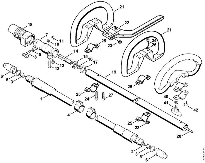 STIHL 4132-162-2800 Kappe positie 18 technische tekening