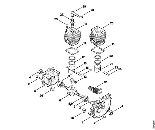 STIHL 4126-034-3000 Verdichtungsring Ø 34x1,5 mm positie 22 technische tekening