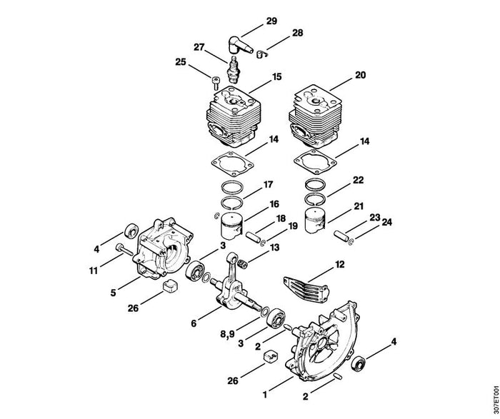 STIHL 4126-034-3000 Verdichtungsring Ø 34x1,5 mm positie 22 technische tekening