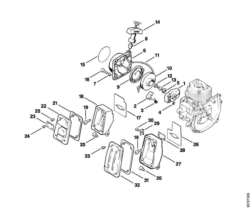 STIHL 4126-149-0600 Schalldämpferdichtung positie 26 technische tekening
