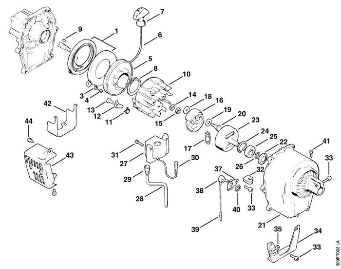 STIHL 4118-190-0600 Rückholfeder positie 1 technische tekening