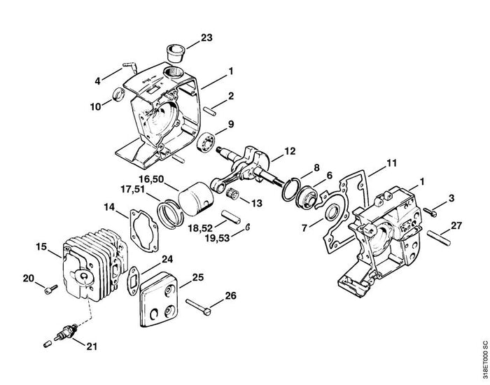 STIHL 1114-029-2310 Zylinderdichtung positie 14 technische tekening