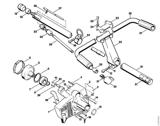 STIHL 4180-967-1519 Typenschild FS 130 positie 2 technische tekening
