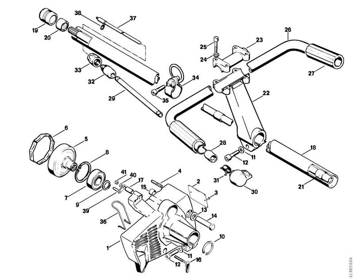 STIHL 4180-967-1519 Typenschild FS 130 positie 2 technische tekening