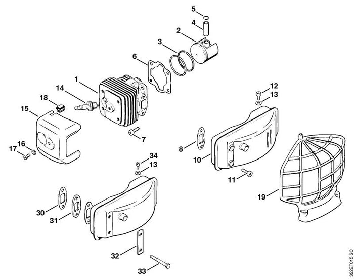 STIHL 1108-029-2300 Zylinderdichtung positie 6 technische tekening