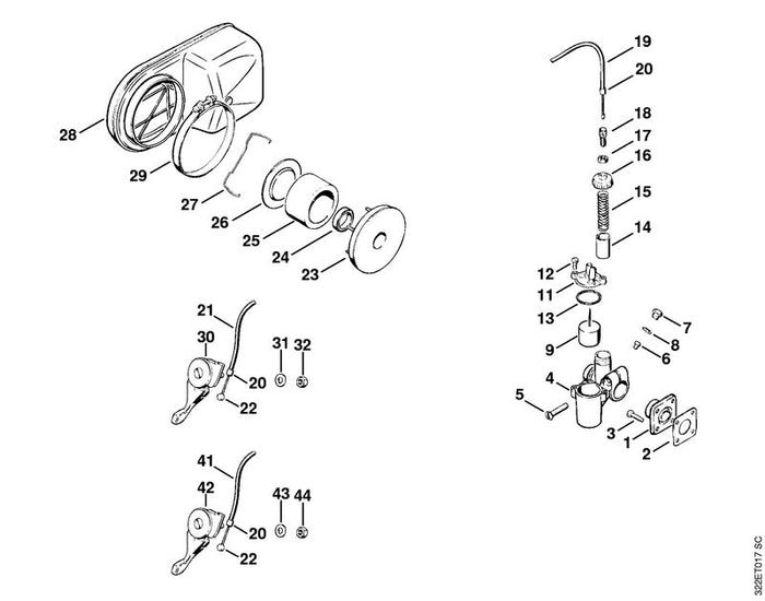 STIHL 4202-141-0300 Filtereinsatz positie 25 technische tekening