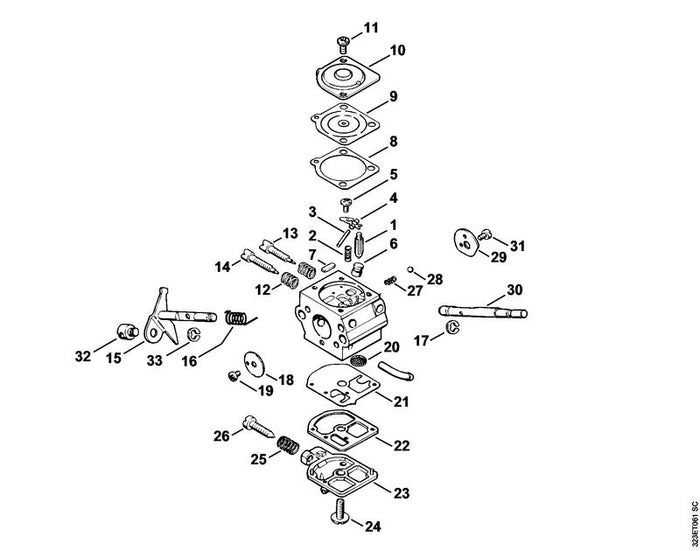 STIHL 4119-122-3002 Feder positie 27 technische tekening