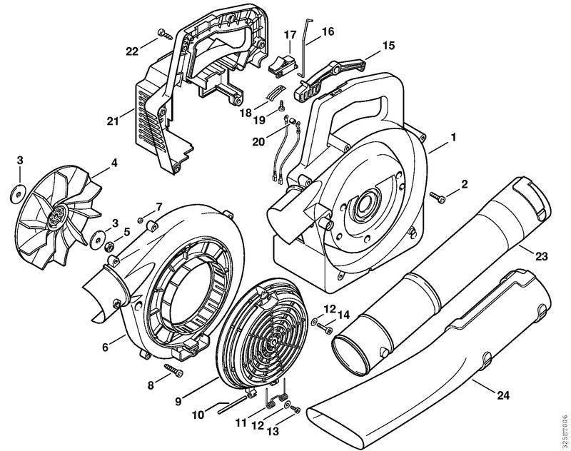 STIHL 4227-708-6300 Flachdüse gebogen positie 24 technische tekening