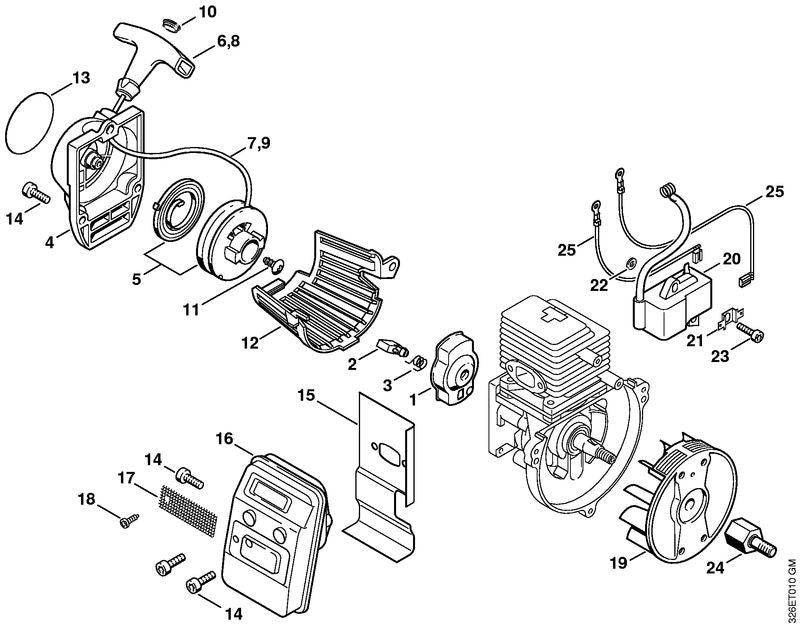 STIHL 4227-149-0610 Schalldämpferdichtung positie 15 technische tekening