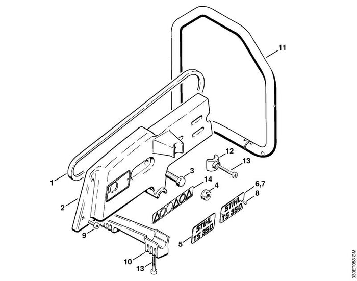STIHL 9490-000-7850 Keilriemen 9,7x850LW positie 1 technische tekening