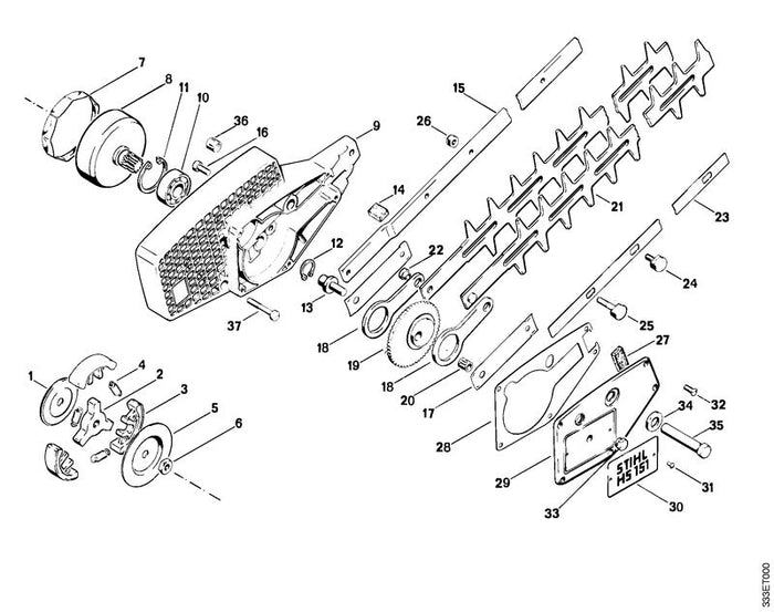STIHL 9062-319-0660 Senkschraube M4x12 positie 32 technische tekening