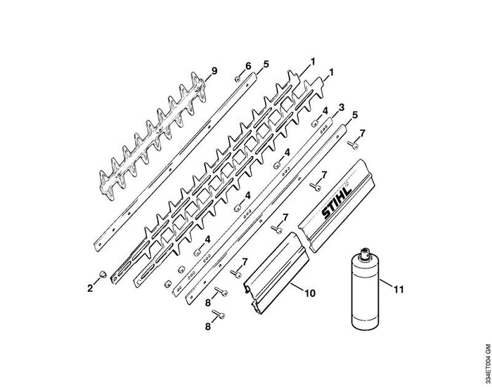 STIHL 4226-648-6700 Gleitstück positie 4 technische tekening