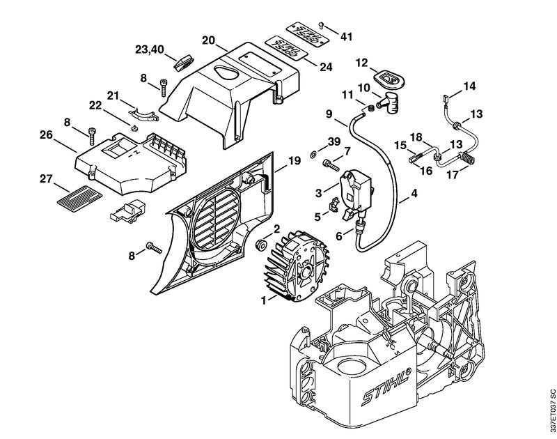 STIHL 4223-400-1300 Zündmodul positie 3 technische tekening
