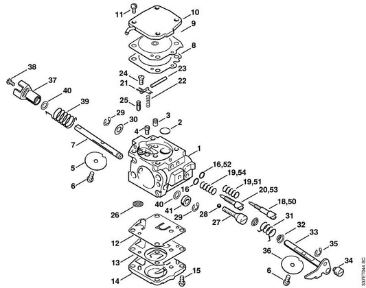 STIHL 4223-122-3600 Dichtring positie 16 technische tekening