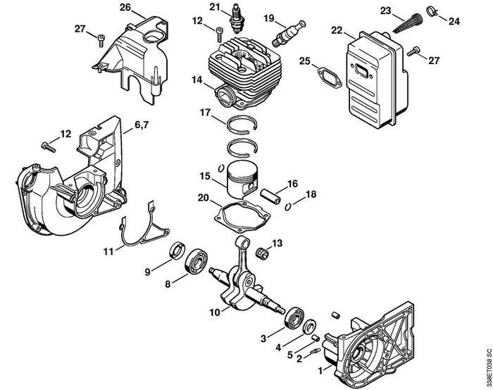 STIHL 4223-007-1050 Dichtungssatz positie -1 technische tekening