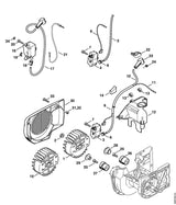 STIHL 4223-440-1100 Kurzschließleitung 380 mm positie 21 technische tekening