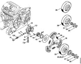STIHL 1128-640-2003 Kettenrad 3/8" 7Z positie 28 technische tekening