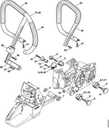 STIHL 9074-478-4675 Schraube IS-P6x32,5 positie 15 technische tekening