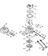 STIHL 1121-122-7102 Halbrundschraube positie 23 technische tekening