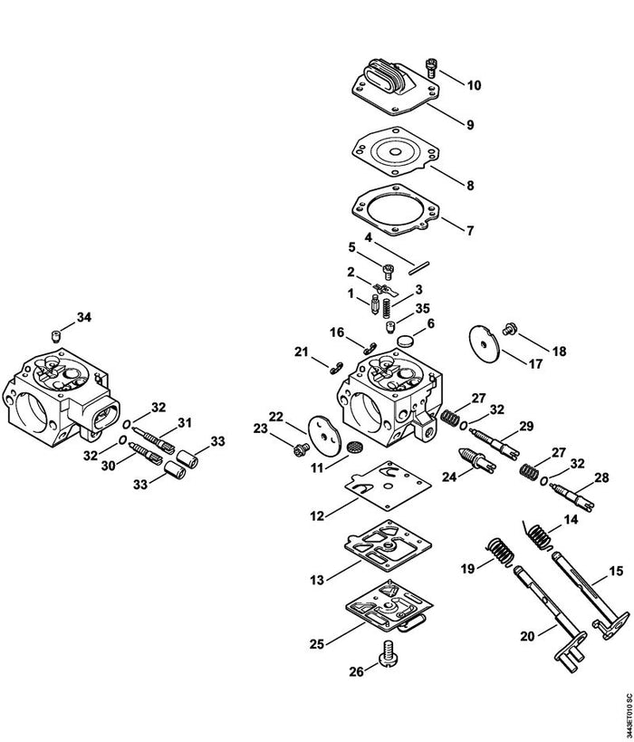 STIHL 4224-122-7801 Linsensenkschraube positie 18 technische tekening