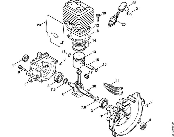 STIHL 4135-029-2300 Zylinderdichtung positie 18 technische tekening
