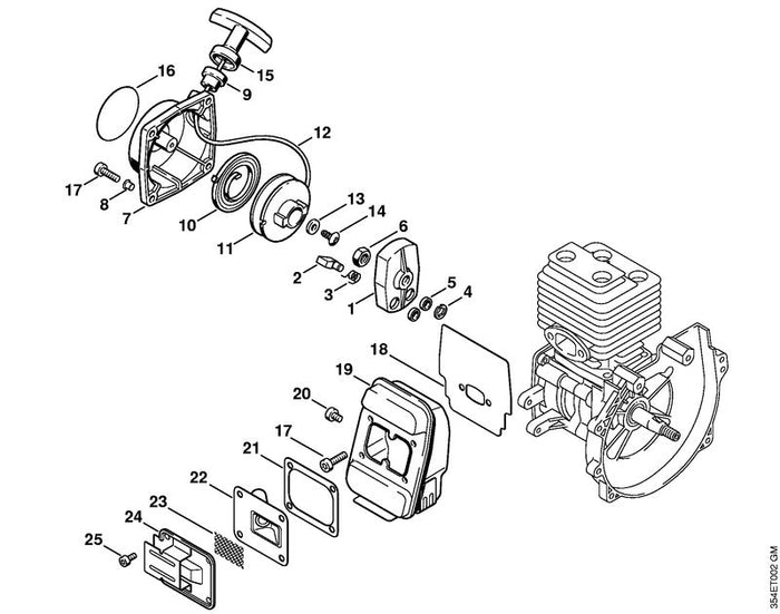 STIHL 4135-149-0605 Schalldämpferdichtung positie 21 technische tekening
