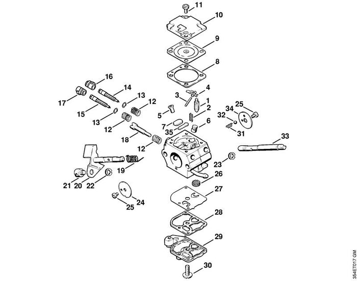 STIHL 4132-121-5400 Ventildüse positie 6 technische tekening