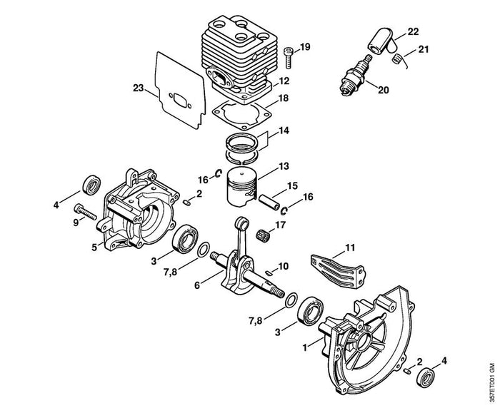 STIHL 4126-029-2310 Zylinderdichtung positie 18 technische tekening