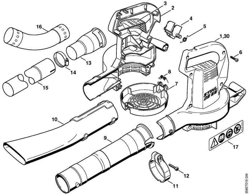 STIHL 4804-706-8000 Schutzgitter positie 7 technische tekening