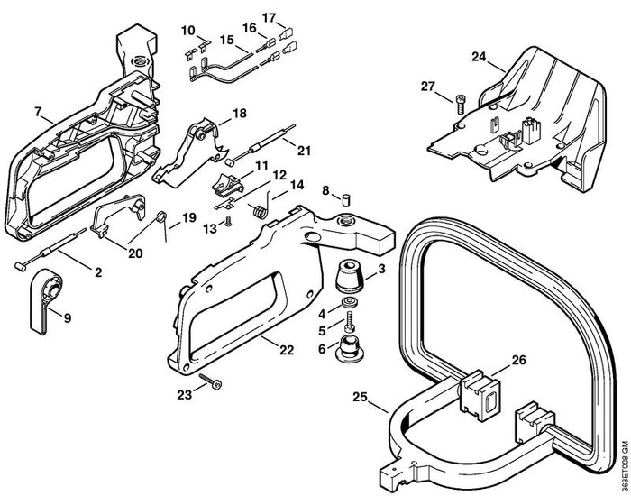 STIHL 4226-440-1100 Kurzschließleitung positie 15 technische tekening