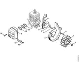 STIHL 4140-400-1200 Schwungrad positie 1 technische tekening