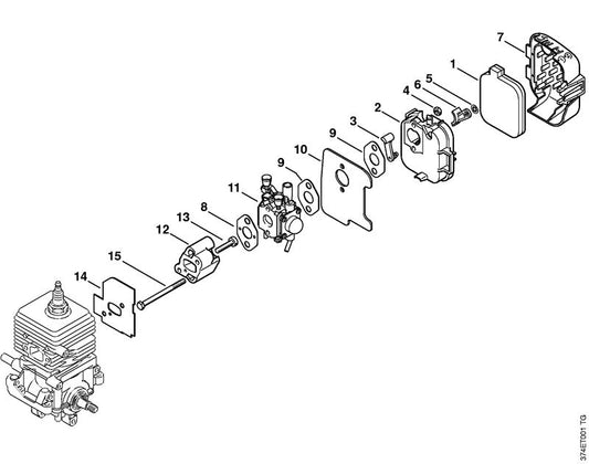 STIHL 4229-141-3800 Chokeklappe positie 6 technische tekening