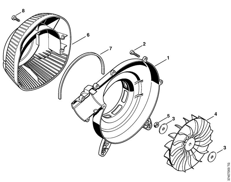 STIHL 4229-704-3400 Gebläserad positie 4 technische tekening