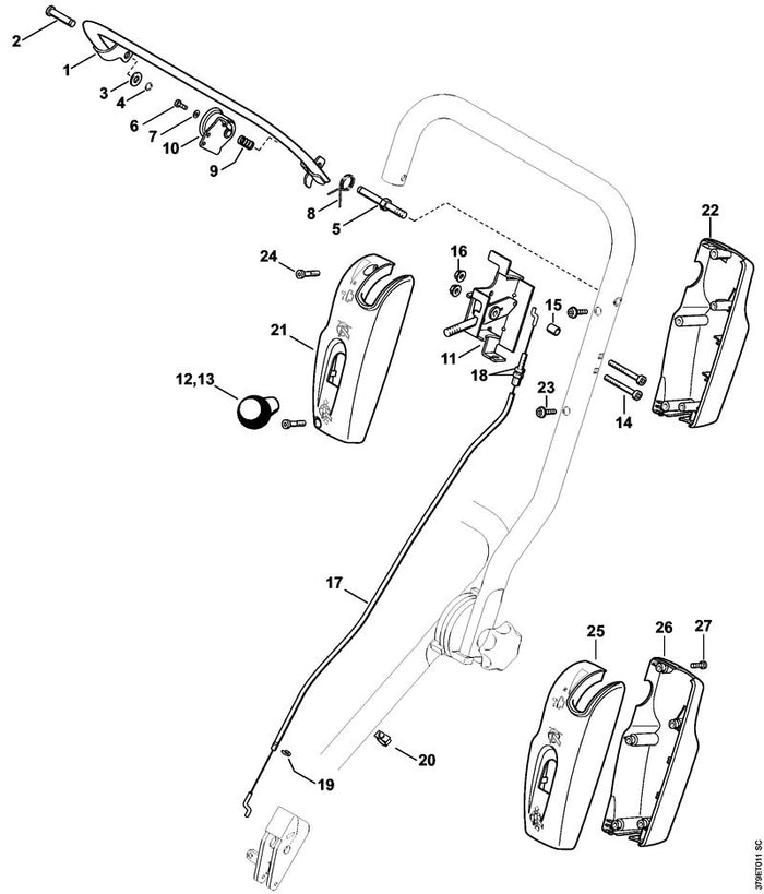 STIHL 9691-003-2576 Druckfeder positie 9 technische tekening