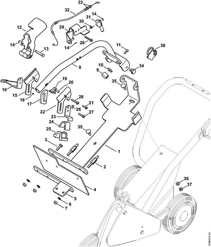 STIHL 4224-791-4300 Schutz positie 4 technische tekening