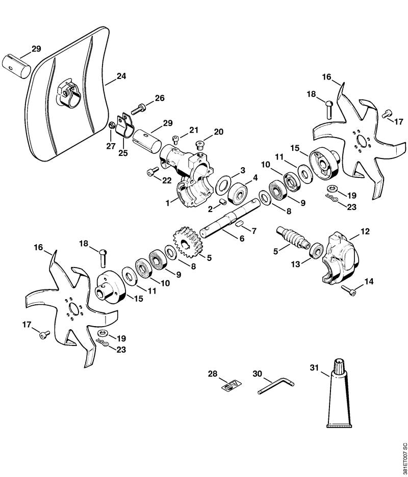 STIHL 4600-641-4900 Hülse positie 2 technische tekening
