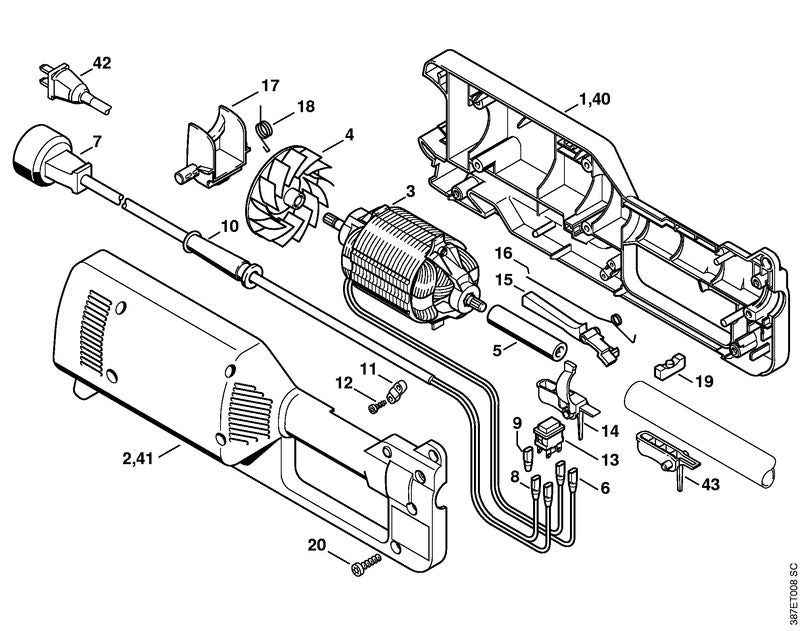 STIHL 4803-430-0500 Schalter positie 13 technische tekening