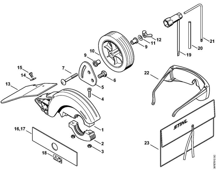 STIHL 4133-893-7800 Steckdorn positie 20 technische tekening