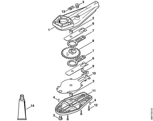 STIHL 0000-967-3730 Warnhinweis Piktogramm positie 13 technische tekening