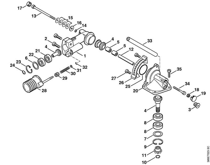 STIHL 4230-640-4511 Arretiervorrichtung positie -1 technische tekening