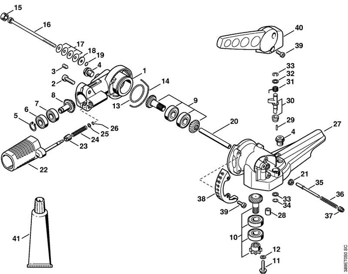 STIHL 4230-640-0506 Getriebegehäuse positie 1 technische tekening