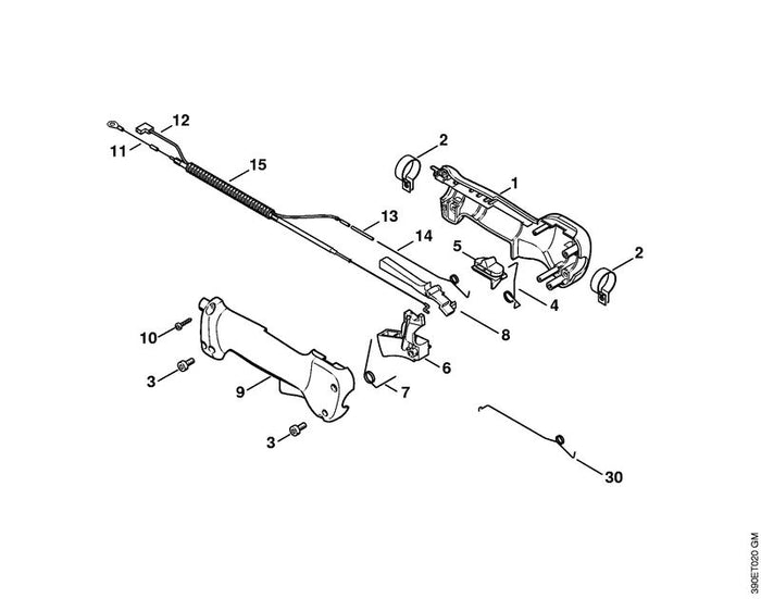 STIHL 4137-440-1101 Kurzschließleitung positie 12 technische tekening