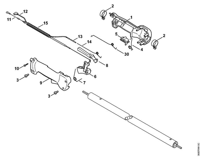 STIHL 4137-182-0801 Sperrhebel positie 8 technische tekening