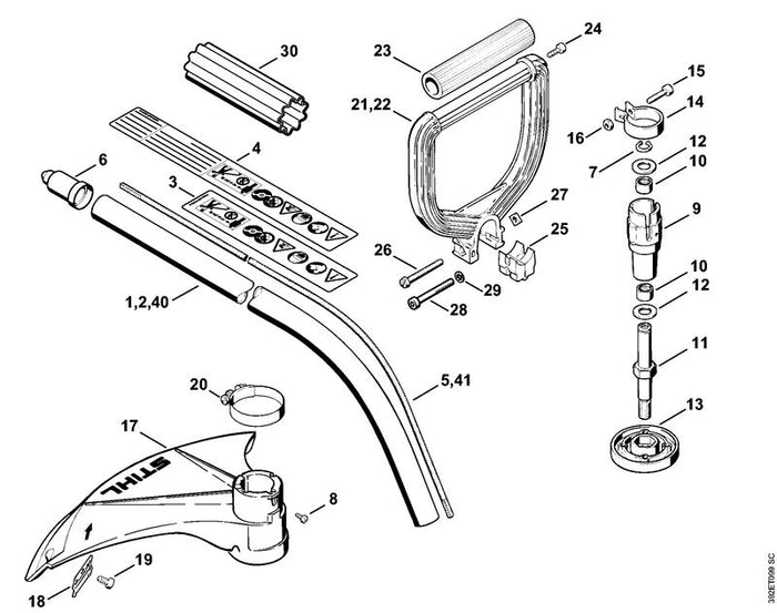 STIHL 9513-003-3210 Nadelhülse 12x16x10 positie 10 technische tekening