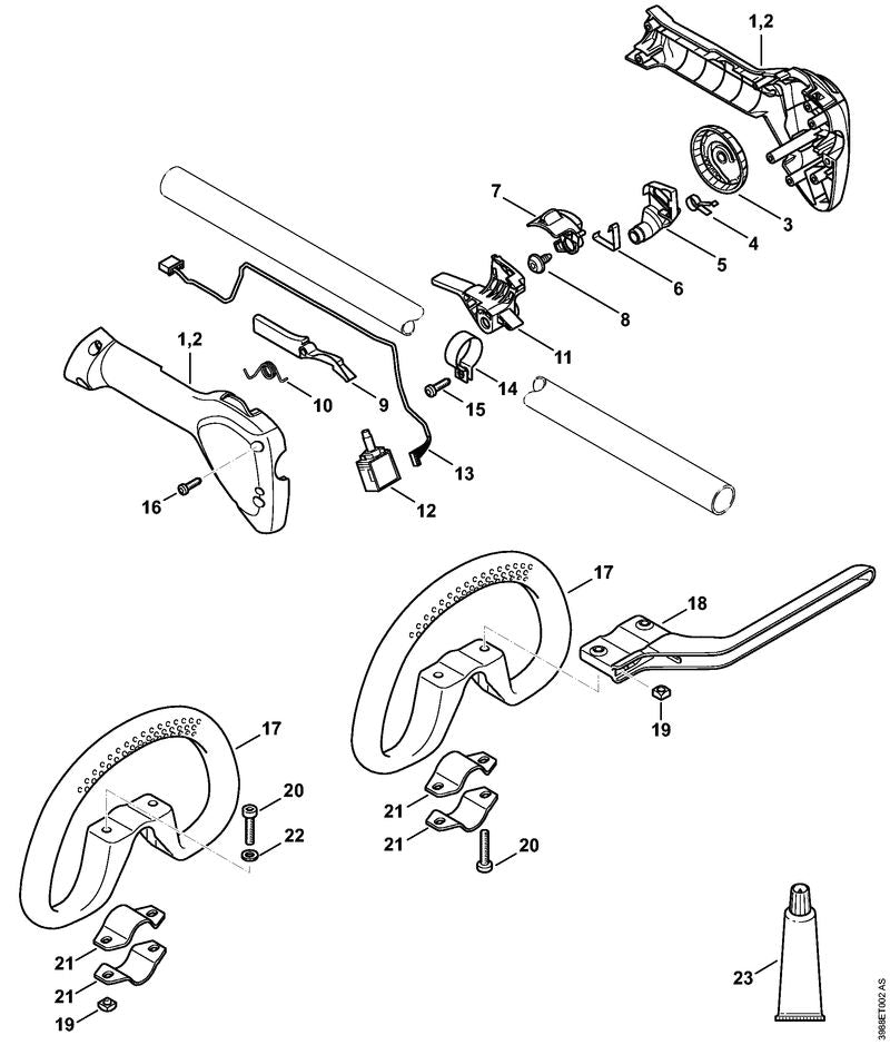 STIHL 4863-440-3020 Kabelbaum positie 13 technische tekening