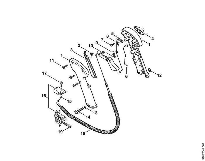 STIHL 4116-180-7201 Führungsstück positie 16 technische tekening